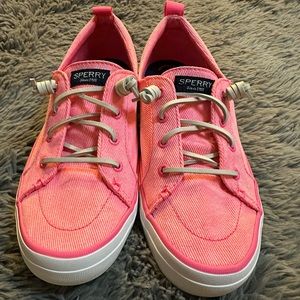 Sperry Top-Sider Womens Pier Wave Sneakers Shoes Pink White Low Top Size 9
